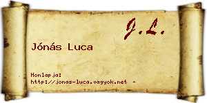 Jónás Luca névjegykártya